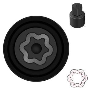 lot 55153 image: D-Wheel Locking Nut Key Compatible with Toyota Models, Lexus, Tacoma, Wheel Lock Nut Socket Adapter, Anti-Theft Lug Removal Tool, Socket Remover Hand Repair Tool - Retail $18