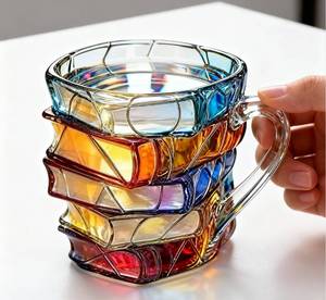lot 55165 image: 3D Book Glass Mug  Hot or Cold Gift for Book Lover - Retail $27