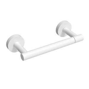 lot 55173 image: White Toilet Paper Holder SUS304 Stainless Steel Double Post Pivoting Toilet Paper Roll Holder Wall Mounted Toilet Tissue Holder for Commercial Bathroom RV Brushed Brass Finish - Retail $18