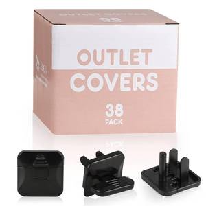 lot 55184 image: Outlet Covers 29-Pack Black Child Proof Electrical Protector Safety Improved Baby Safety Plug Covers - Retail $17