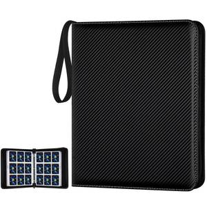 lot 55188 image: Trading Card Binder, 900 Pockets Card Binder, 9-Pocket Sided Pocket Sports Card Binder, Premium Card Binders Compatible with MTG, TCG, Baseball Cards(Carbon Black) - Retail $10