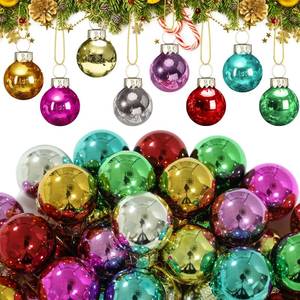 lot 55233 image: 32 Pcs 1 Inch Mini Glass Christmas Ornaments Balls Shiny Christmas Balls Tiny Tree Hanging Decoration Small Colorful Ball Pendant for Xmas Party Supplies(Multi Colors) - Retail $19