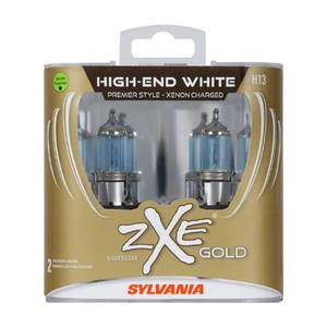 lot 55252 image: SYLVANIA - H13 (9008) SilverStar zXe GOLD High Performance Halogen Headlight Bulb - Bright White Light Output, Best HID Alternative, Xenon Charged Technology (Contains 2 Bulbs) - Retail $43