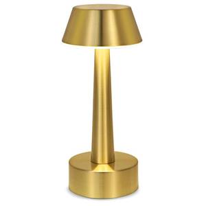 lot 55258 image: Cordless Small Table Lamp, Gold Battery Operated Lamp for Restaurant Dinner Table, Rechargeable Dimmable Night Light Touch Portable Lamp for Bedside Dining Room Patio Bar Outdoor Decor