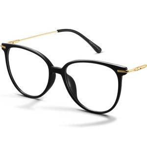 lot 55261 image: Blue Light Blocking Glasses - Trending Round TR90 Frames, Metal Arms, UV400 Protection - Matching Soft Case - Retail $13