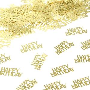 lot 55269 image: Gold Happy Birthday Confetti Birthday Party Decorations BabyAdult Birthday Table Scatter Party Supplies 100PC - Retail $6