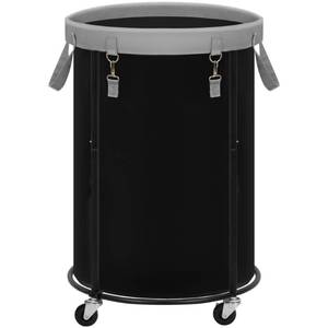 lot 55279 image: STORAGE MANIAC Rolling Laundry Hamper with Wheels 110L Laundry Basket, Round Laundry Cart with Metal Frame and Removable Bag, Clothes Hamper for Bedroom, Bathroom, Dorm Room, Laundry Room, Black - Retail $27