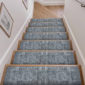 lot 55304 image: Vintage Stair Treads Non-Slip Stair Runner for Wooden Steps Indoor 15PCS 30x8 Carpet Stair Treads Stair Mats Staircase Step Treads for Kids, Elders and Dogs, Stair Covers, Dark Gray - Retail $60