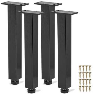 lot 55319 image: 16 inch  40cm Metal Furniture Legs, Pack of 4 Mid Century Modern Adjustable Square Rectangular Replacement Feet for Home DIY Projects Table Sofa Couch Chair Ottoman Bench TV Stand Black - Retail $34