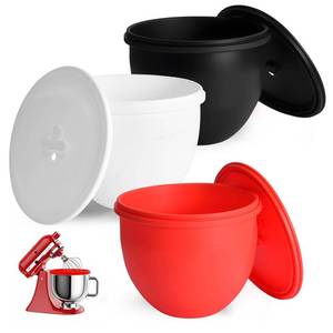 lot 55323 image: 5 Qt Silicone Bowl Liners with Lids for Kitchenaid Mixer, 3-Pack Extra-Thick 2mm Kitchenaid silicone bowl insert for Kitchenaid, Precision Fit for Tilt-Head, Quick Replacement & Easy Clean - Retail $40
