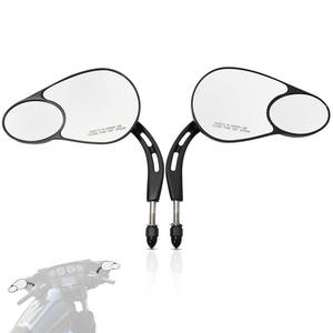 lot 55328 image: Split Vision Rearview Mirrors fits for Harley 1982-2025 Most Models Road King Street Glide Road Glide Softail Iron 1200 Iron 883 Deluxe Fat Boy Sport Glide XG750 XG500 Sportster, Black - Retail $45