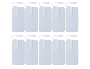 lot 111 image: 10 Pieces Large Electrode Pads - Premium Reusable TENS Unit Pads with Standard 2mm PIN Connector - 2x4 Inches Self-Adhesive for Pain Relief and Muscle Stimulation