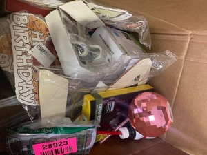 lot 6 image: Miscellaneous Box  OtterBox Defender, Party Dcor, & More Retail Value $35