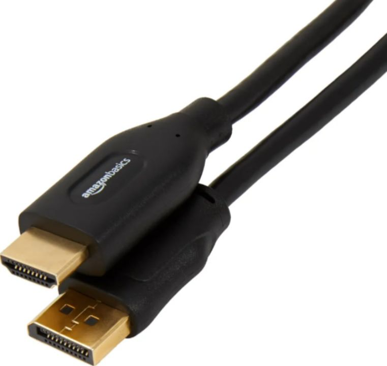 lot 1007 image: Amazon Basics DisplayPort to HDMI Cable, Uni-Directional, 4K30Hz, 1920x1200, 1080p, 6 ft, Black DP60