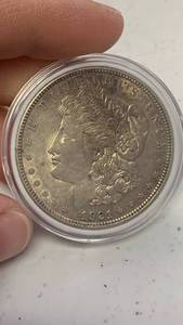 1921 Morgan Silver Dollar coin 90% silver XF in protective case