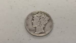 1942 Mercury Dime Coin 90% Silver