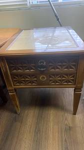 lot 25 image: Side Table with Marble 25x20 inches 21 inches tall