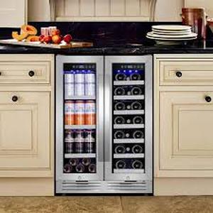 lot 18 image: TITTLA 23.47 in. Dual Zone Beverage and Wine Cooler - Retail $899