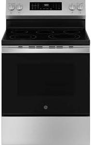 lot 20 image: GE Black Electric Range with Air Fryer - Retail $1,149