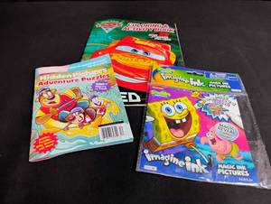 lot 1506 image: Disney Cars and SpongeBob Activity Book Bundle