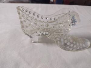Vintage Fenton Glass Hobnail Cat Head Slipper