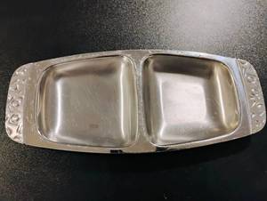 lot 1613 image: Condiment Tray Vintage Alessi 18-8 International Stainless Italy 4057