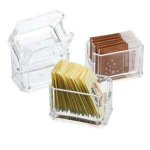 lot 1634 image: Set of 4 Sugar Packet Holder, Acrylic Sugar Bowl for Restaurant, Tea Bag Organiz