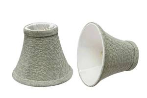 lot 1639 image: Aspen Creative 30054-2A Bell Clip-On Chandelier Lamp Shade, Light Grey, Set of 2