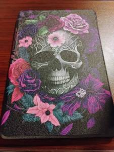 lot 1648 image: Decorative Skull and Flowers Galaxy 9 Plus Tablet Cover