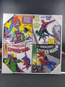 lot 2974 image: Spider-Man Comic Collage Wall Art