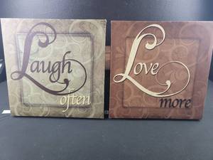 lot 2986 image: Inspirational Wall Art Set - Laugh Often, Love More