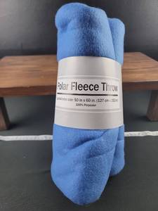 lot 2988 image: Blue Polar Fleece Throw Blanket