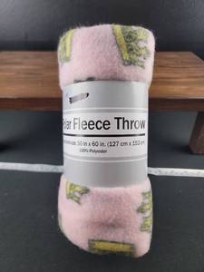 lot 2994 image: Pink Crown Polar Fleece Throw Blanket