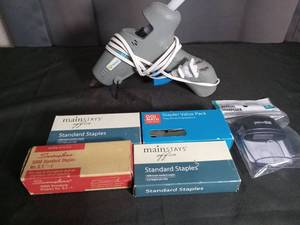 lot 2771 image: Office Supply Bundle - Standard Staples and Manual Sharpener