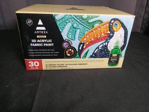 lot 2772 image: Arteza 3D Acrylic Fabric Paint Set - 30 Colors
