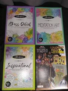 lot 2784 image: CrownJewlz Adult Coloring Book Collection & Black Panther Activity Set