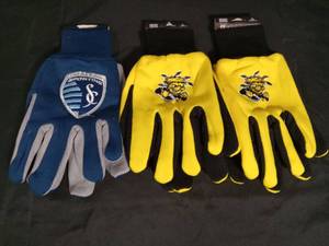 lot 2788 image: MLS Team Utility Gloves Set - Sporting KC and Wichita State