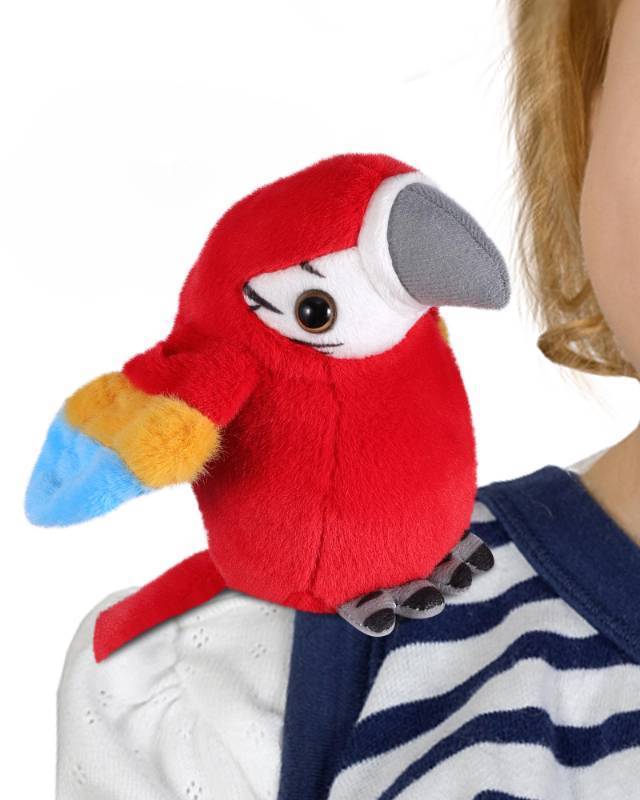 lot 15369 image: Shoulder Plush Parrot Magnet, Magnetic Shoulder Parrot, Bird Stuffed Animal Pirate Costume Accessories Cosplay Prop for Halloween (Green) - Retail $13