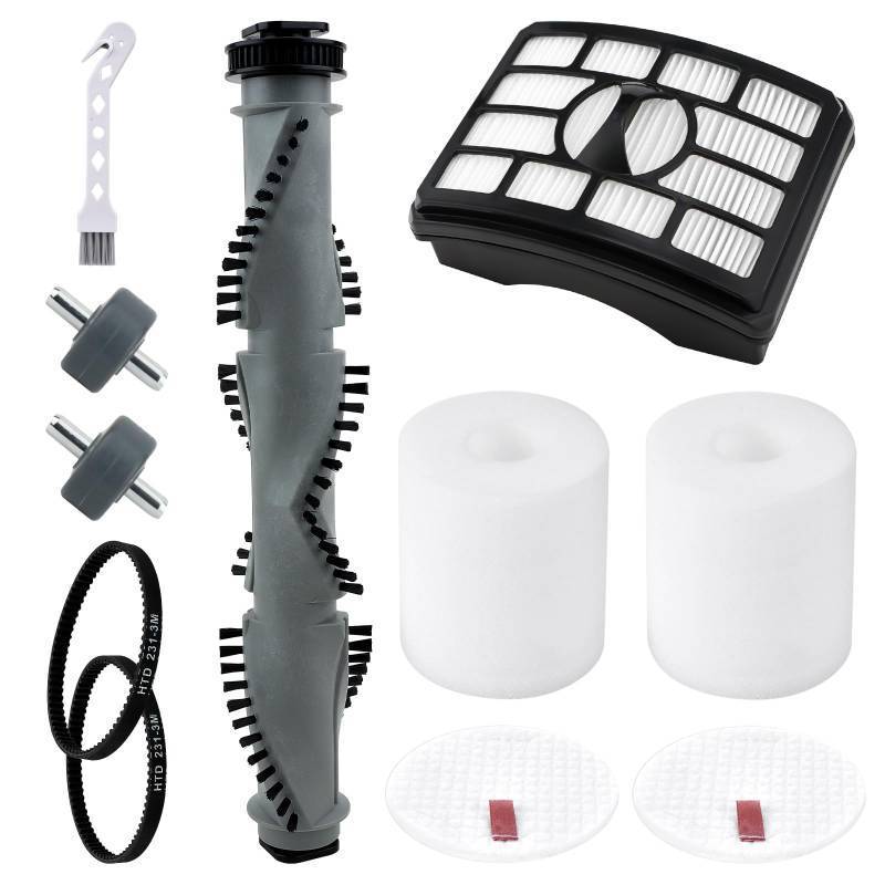 lot 15456 image: NV500 Brush Roller Belts Filter Replacement Kit for Shark Rotator Professional Lift-Away Upright Vacuum NV550 NV501 NV502 NV505 NV520 UV560 Replacement Part, Brushroller Foam Felt Filters Set - Retail $24