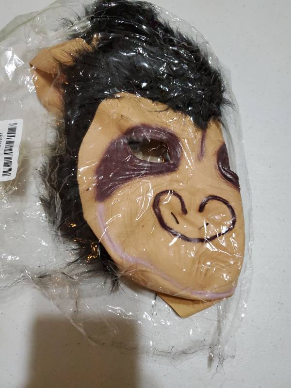 lot 15483 image: Monkey Mask Latex Full Head Animal Black Chimp Mask Adult Teens Halloween Cosplay Costume Party Props Large Size - Retail $17