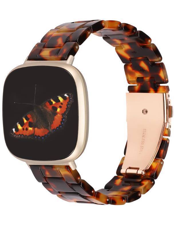 lot 34537 image: Resin Band Compatible with Fitbit Versa 4 Bands for WomanVersa 3Sense 2Sense Bands Women Men, Cute Fashion Lightweight Wristband Strap Accessories - Retail $18