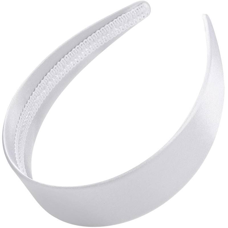 lot 34543 image: 1.6 Inch Wide Headbands Silk Satin Plain Headband for Women, Non Slip Solid Hair Bands Hair Accessories Cosplay DIY Holiday Head Band (White, Large) - Retail $6