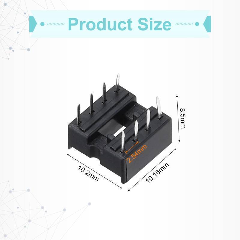 lot 34578 image: MECCANIXITY DIP IC Chip Socket Adapter 8 Pin IC Assortment Kit 2.54mm0.1 Pitch for Breadboard Project, PCB Board Design - Retail $7