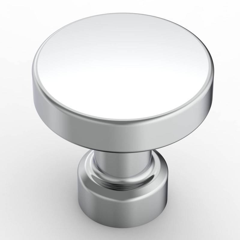 lot 72289 image: 10 Pack Polished Chrome Kitchen Cabinet Knobs Single Hole Cabinet Pulls Round Drawer Knobs Dresser Knobs and Pulls for Bathroom Cabinets. One Pack Missing Screws. - Retail $26