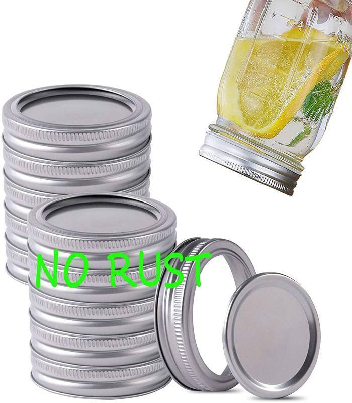 lot 25051 image: Wide Mouth Canning Lids and Rings for Ball or Kerr,Mason Jar Large Lids and Bands Set of 12 - Retail $10