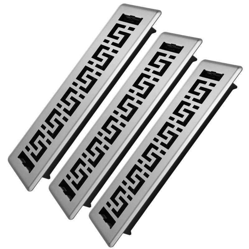 lot 25368 image: 3 Pack Floor Register 2x14 Inches - Heavy Duty Walkable Steel Decorative Vent Covers for Home Floor Air Floor Vents Register Easy Adjust Air Flow with Scratch Resistant Finish - Retail $30