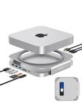 Mac mini Studio Dock and Stand, Hub with SSD Enclosure for NVME/SATA M.2, 4K HDMI Adapter 10Gbps USB A/C Port, TF/SD Card Reader, Dock for Mac mini M1/ M2 and Mac Studio 2024 | Accessories - Retail: $90