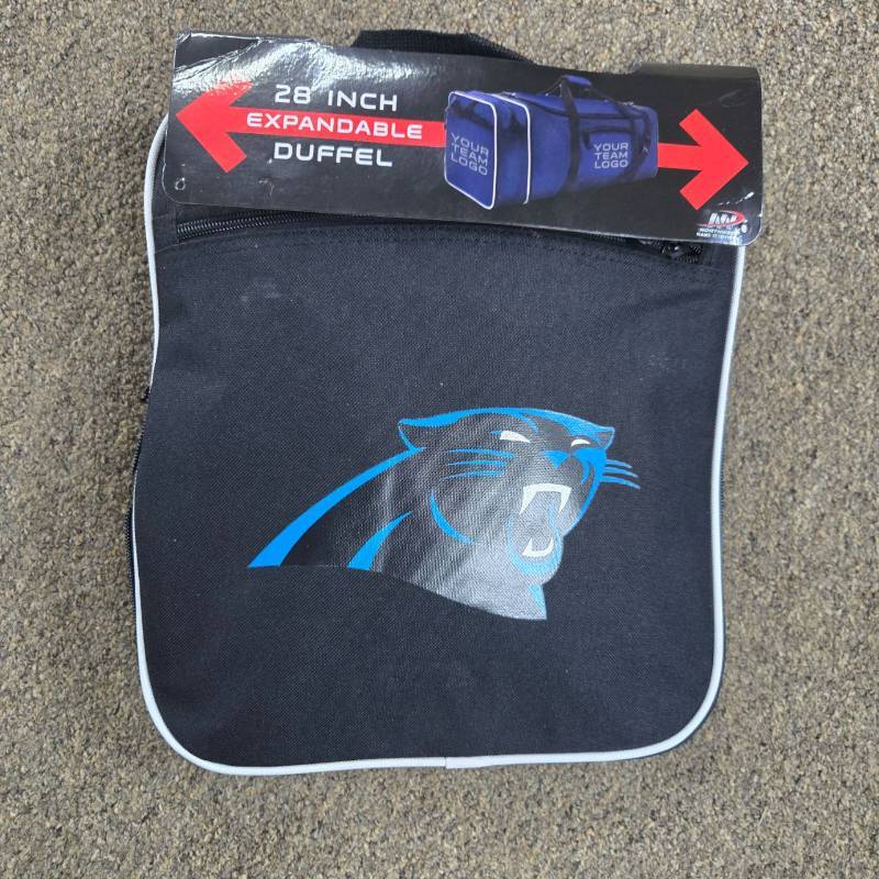 lot 38 image: Carolina Panthers 28-inch Expandable Duffel Bag