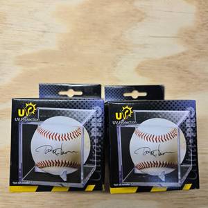 lot 95 image: Ultra Pro Square Baseball Display Case with UV Protection - 2 Pack