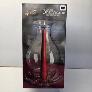 lot 108 image: Holiday Time 3-Piece Hurricane Candle Lamp